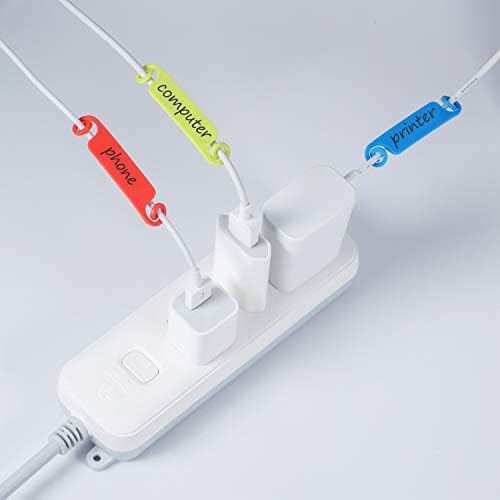 Honoson 50 Pieces Cable Tags Cable Management Labels Multicolor Labels Cord - Image 2