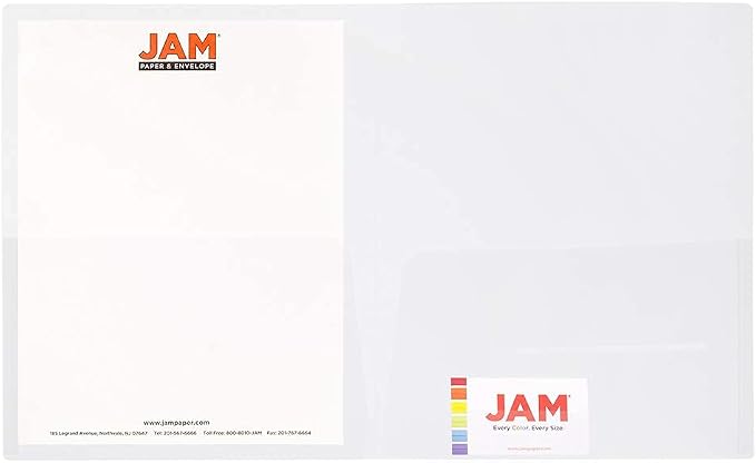 JAM PAPER Plastic Light Weight Flexible Two Pocket Presentation Folders - Image 2