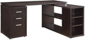 Pemberly Row L Shape Corner Storage Desk in Brown Cappuccino, Letter/Legal File by PEMBERLYROW