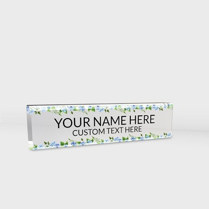 Signs ByLITA Floral Pattern Customized Nameplate | Wild Blue Personalized Full - Image 9