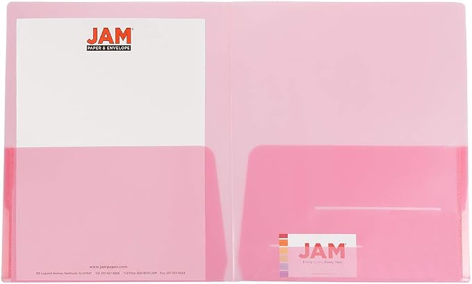 JAM PAPER Plastic Light Weight Flexible Two Pocket Presentation Folders - Image 3
