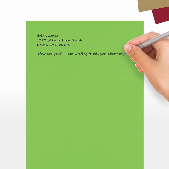LUXPaper 8.5" x 11" Paper | Letter Size | Limelight Green | 80lb. Text | 50 Qty - Image 5