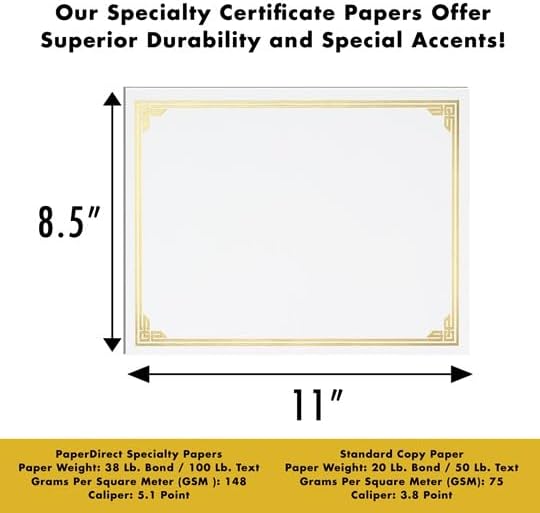 PaperDirect Green on White Classic Specialty Certificates, 8½ x11, Foil Accents - Image 4