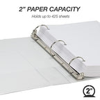 Samsill 2 Inch 3 Ring Binders, Made in USA, Economy Round Ring, 425 Sheet - Image 4