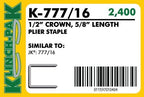 Klinch-Pak K-777/16, 5/8" Leg x 1/2" Wide Crown Heavy-Duty Galvanized Plier - Image 2