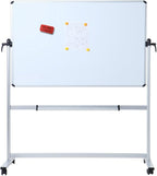 VIZ-PRO Double-Sided Magnetic Mobile Whiteboard, 60 x 36 Inches, Rolling Dry - Image 2