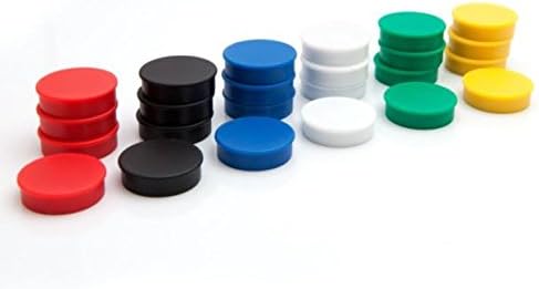 Bullseye Office 24 Round White Fridge Magnets, Button Shaped, Small Colorful - Image 2