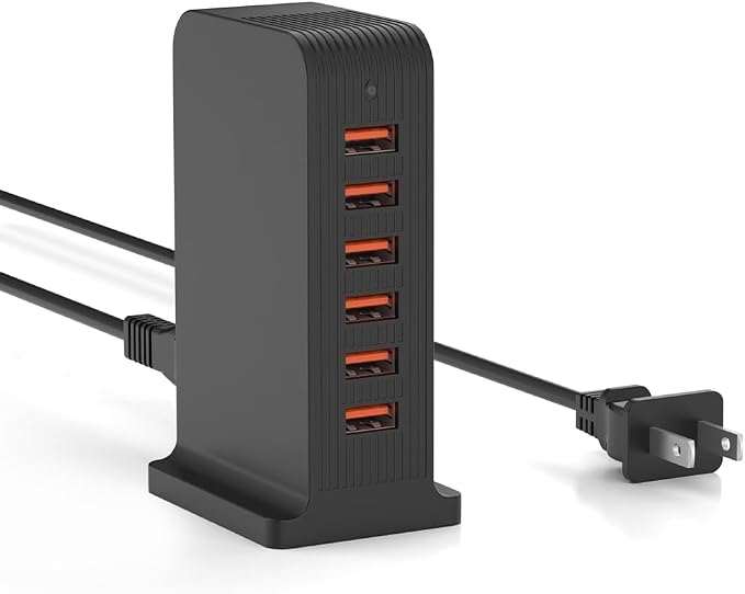 VPSUN USB Charger 6 Port 50W Multi USB Tower Charging Station by VPSUN