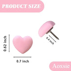 Aoxsie 28pcs Decorative Cute Push Pins Heart Pink Thumbtacks Thumb Tacks - Image 2
