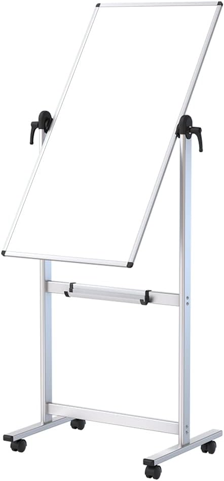 VIZ-PRO Double-sided Magnetic Mobile Whiteboard, 48 x 24 Inches, Portrait - Image 2