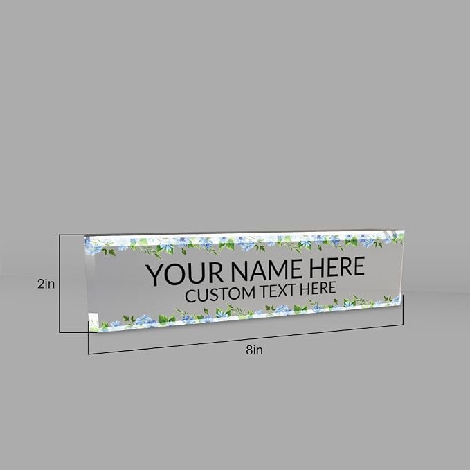 Signs ByLITA Floral Pattern Customized Nameplate | Wild Blue Personalized Full - Image 7