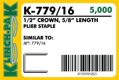 Klinch-Pak K-779/16, 5/8” Leg Length by 1/2" Wide Crown Heavy-Duty Galvanized - Image 2