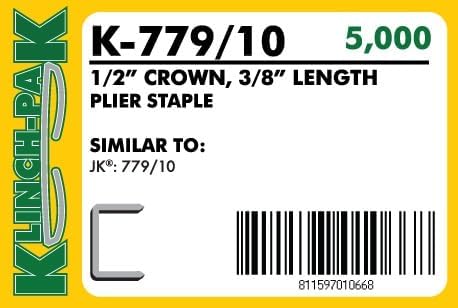 Klinch-Pak K-779/10, 3/8” Leg Length by 1/2" Wide Crown Heavy-Duty Galvanized - Image 2