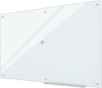 Glass Whiteboard 6'x 4', Magnetic Dry Erase Board, Large Framless Glass White by Lilypan