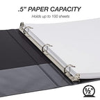 Samsill 0.5 Inch 3 Ring Binder, Made in USA, Economy Round Ring, 100 Sheet - Image 3