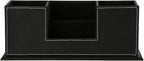 KINGFOM Office Supplies Desk Organizer PU Leather Storage Box 4 Divided - Image 4