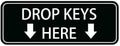 Stick-On Wall Acrylic Drop Keys Here Door Wall Label Signs，For Offices by Unknown