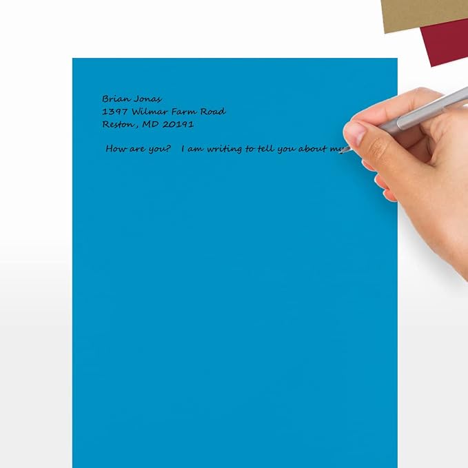 LUXPaper 8.5" x 11" Paper | Letter Size | Pool Blue | 80lb. Text | 50 Qty - Image 5