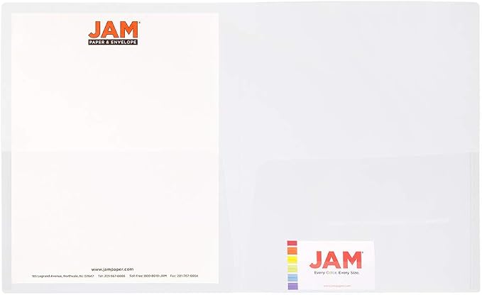 JAM PAPER Plastic Light Weight Flexible Two Pocket Presentation Folder - Image 2