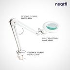 Neatfi XL Bifocal LED Magnifying Lamp, 7-Inch Acrylic Lens, 5D/20D Magnification - Image 6
