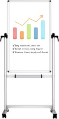 VIZ-PRO Double-sided Magnetic Mobile Whiteboard, 48 x 24 Inches, Portrait by VIZ-PRO