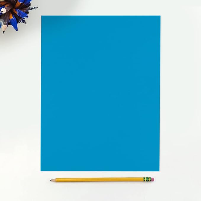 LUXPaper 8.5" x 11" Paper | Letter Size | Pool Blue | 80lb. Text | 50 Qty - Image 3
