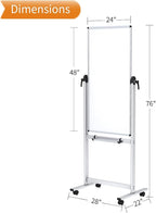VIZ-PRO Double-sided Magnetic Mobile Whiteboard, 48 x 24 Inches, Portrait - Image 3