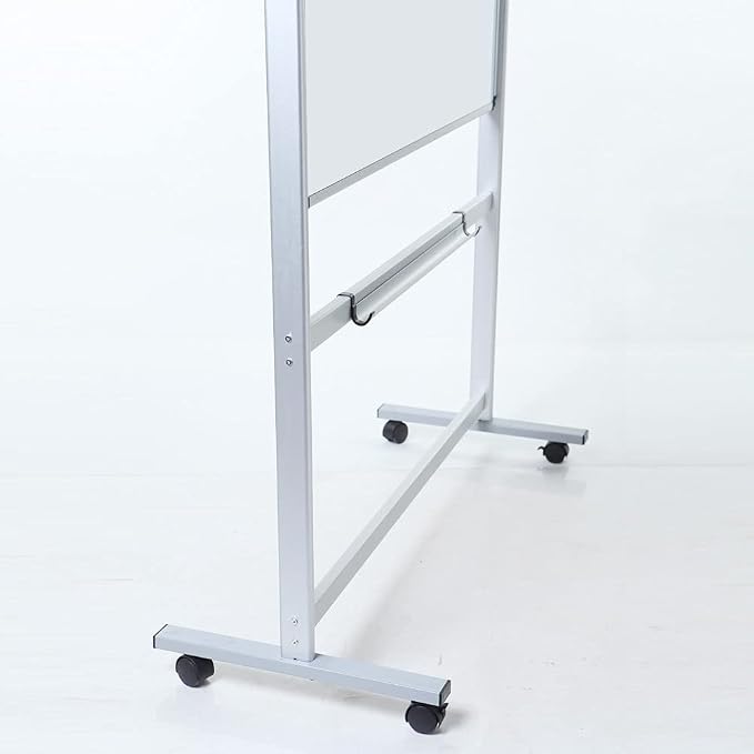 VIZ-PRO Double-Sided Magnetic Mobile Whiteboard, 60 x 36 Inches, Rolling Dry - Image 4