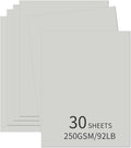 30 Sheets Grey Cardstock 8.5'' x 11'', 250gsm/90lb Heavyweight Cover Cardstock by Bazyrock