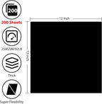 OcePor 200 Sheets Black Cardstock 12” x 12”, 92lb/250gsm Black Card Stock - Image 2