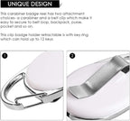 Retractable Badge Holder with Carabiner Reel Clip and Key Ring - Image 3