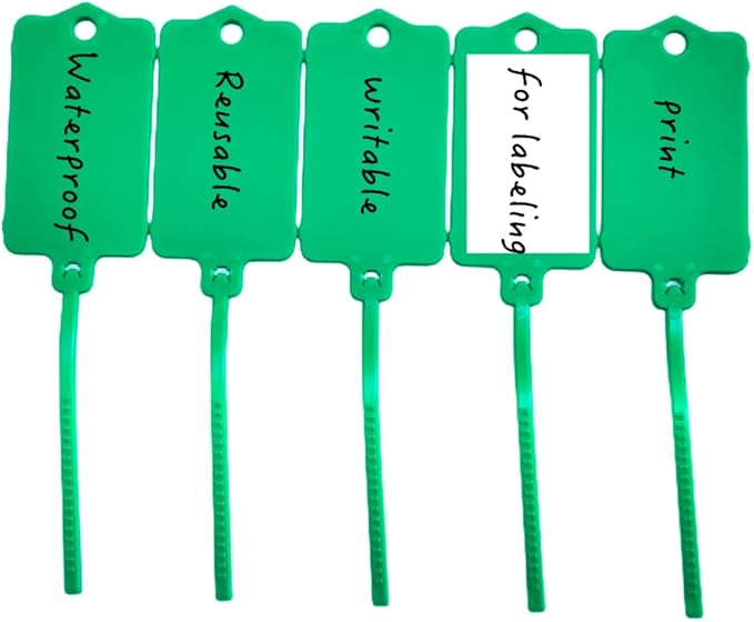 100pcs Reusable Blank Plastic Tags Ties Key Tags 1.45"*2.48" Serrated Tension - Image 6