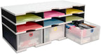 Desktop Organizer 6 Letter Tray Sorter Plus Riser Storage Base & 3 Storage by UltimateOffice