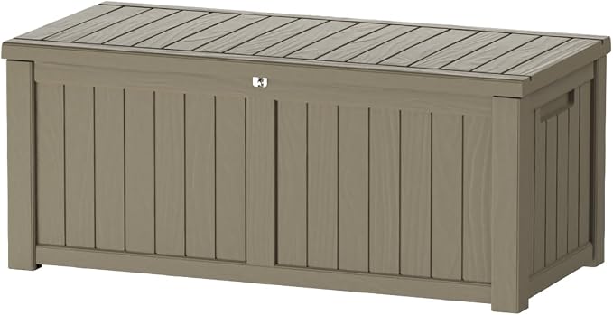 Decksplore 150 Gallon Outdoor Storage Box Waterproof Lockable Resin Deck Box by Decksplore%E2%80%94BuiltforOutdoor
