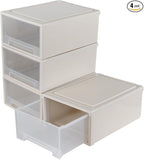 Xyskin 4-Pack 19 Quart Large Stackable Drawer Organizer Unit, Plastic Storage by Xyskin