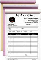 Personalized Invoice Book Custom 2 Part/3 Part Receipt Book Quote Estimate by BFHEFGSUU