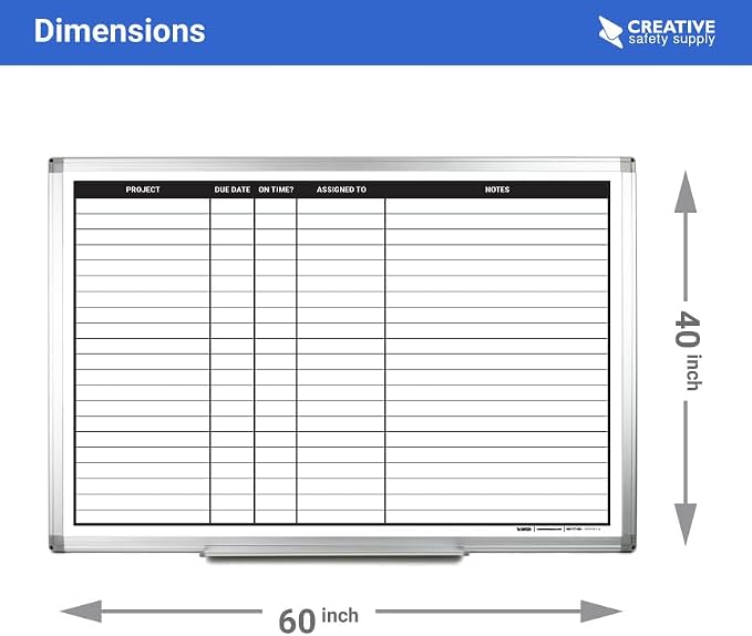 Project Planning Dry-Erase Whiteboard 60" x 40" - Image 3