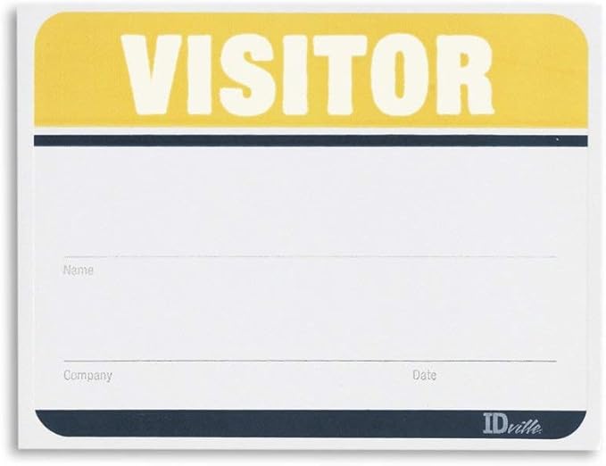 Visitor Name Badge Stickers by IDCardPros