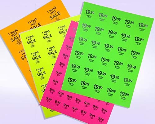 Pack of 50 Sheets, 8-1/2 x 11 Fluorescent Labels - Image 3