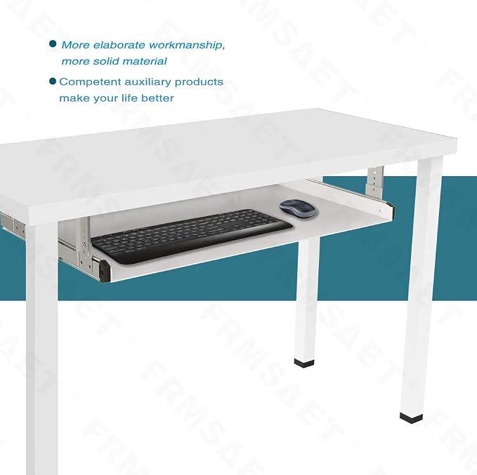 FRMSAET Under Desk Keyboard Tray Heavy-Duty All-Metal Material 20/24/30 inches - Image 6