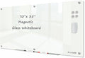 J&J worldwide Glass Dry Erase Board 6' x 3', Glass Whiteboard Magnetic by JJworldwide