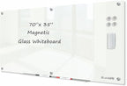 J&J worldwide Glass Dry Erase Board 6' x 3', Glass Whiteboard Magnetic by JJworldwide