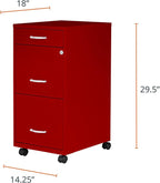 LYS SOHO Box/File/File Mobile Red File Cabinet, 3 Drawer - Image 2