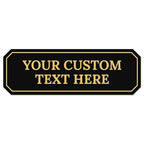 Custom Wall or Door Sign, Personalized Notched Plaque Engraved Message by SigoSigns