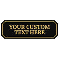 Custom Wall or Door Sign, Personalized Notched Plaque Engraved Message by SigoSigns