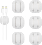 Shintop Cable Clips, 6 Pack White Double Cord Holder Adhesive Cord Management by Shintop