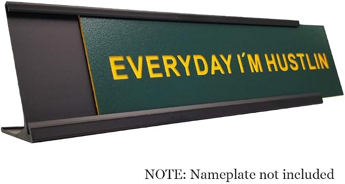 2" x 8"Aluminum Desk Name Plate Holder, Office Business Desk Sign Holder - Image 2