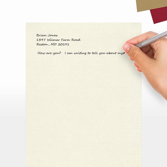 LUXPaper 8.5" x 11" Cardstock | Letter Size | Natural Linen | 100lb. Cover | - Image 5