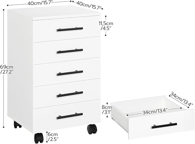 HOOBRO 5-Drawer File Cabinet, Office Filing Cabinet - Image 3