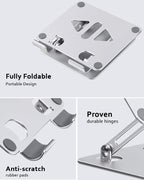 Aoviho Tablet Stand Holder for Desk, Adjustable Desktop Tablet Holder, Foldable - Image 5